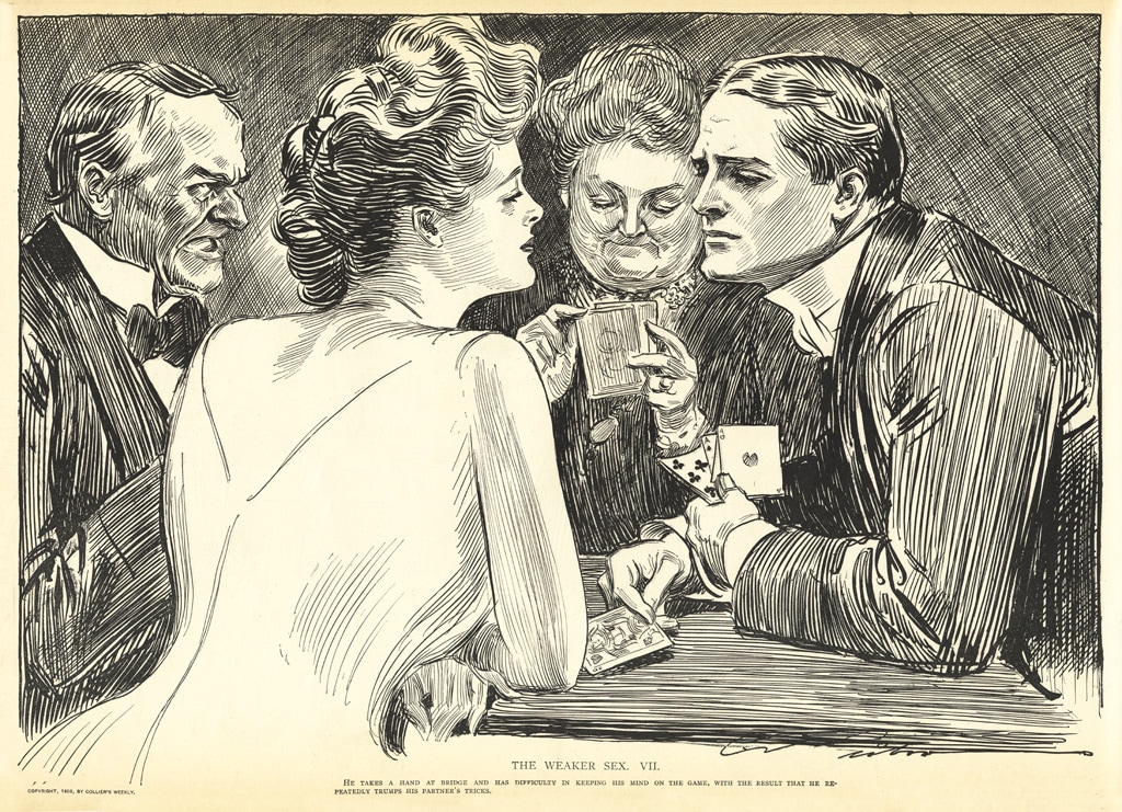  The image of the british nobility playing bridge is used with the permission of Creative Commons licensing, and is courtesy of the MCAD Library. The image was originally created by Charles Dana Gibson in 1903 for Collier’s Weekly. 